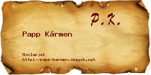 Papp Kármen névjegykártya