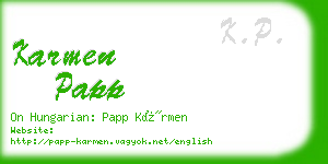 karmen papp business card